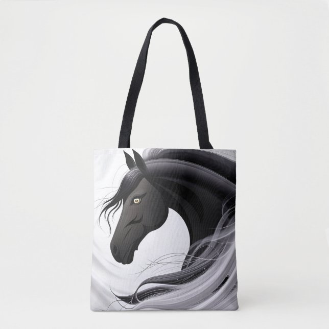 Bolso De Tela Caballo negro magnífico (Anverso)