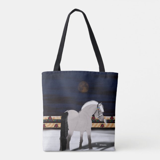 Bolso De Tela Caballo noruego hermoso del fiordo (Reverso)