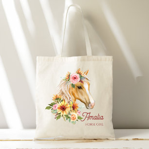 Bolso De Tela Caballo Palomino caballo con girasol personalizado