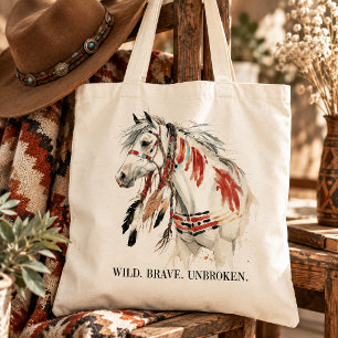 Bolso De Tela Caballo Pintado Salvaje Valiente Indómito