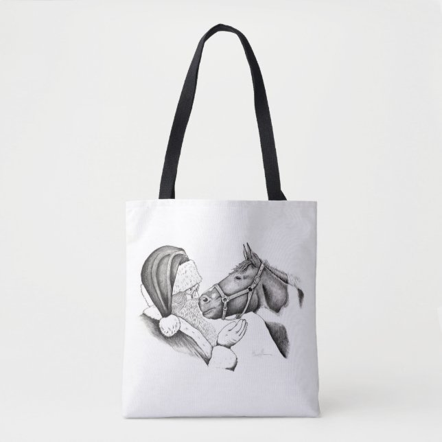 Bolso De Tela Caballo Pinto y Santa Claus (Anverso)