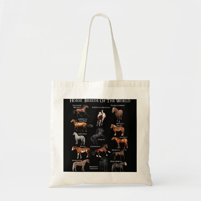 Bolso De Tela Caballo Raza Hípica Ecuestre Caballo 235 (Frente)
