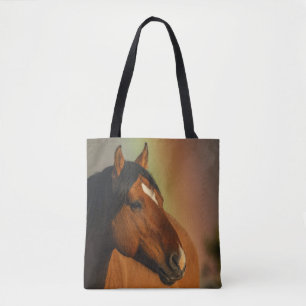 Bolso De Tela Caballo salvaje, Luz dorada y Arcoíris