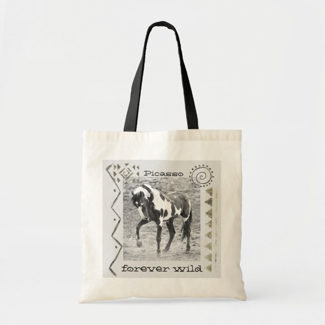 Bolso De Tela Caballo salvaje Picasso Cowgirl occidental Boho To (Frente)