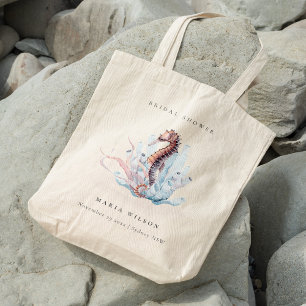 Bolso De Tela Caballo submarino Coral Bridal Shower