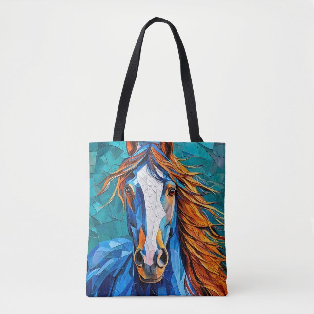 Bolso De Tela Caballo Vidrio Emplomado (Anverso)