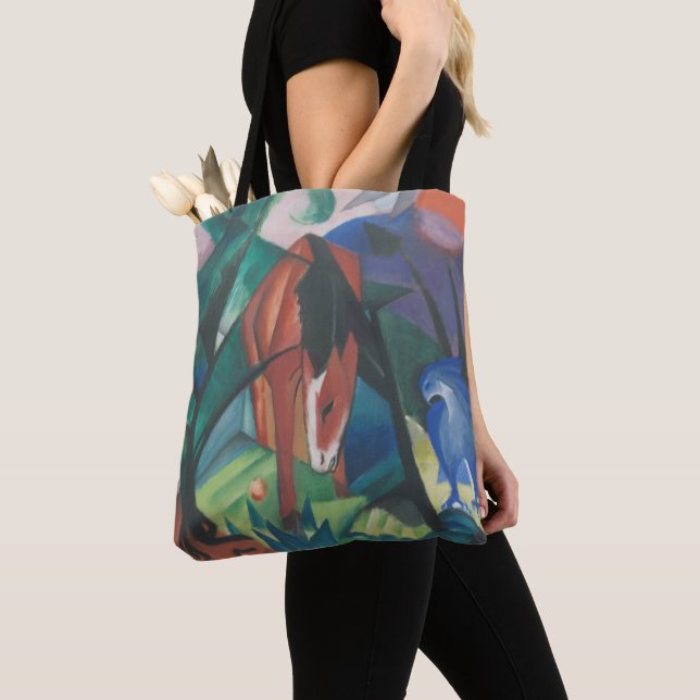 Bolso De Tela Caballo y águila de Franz Marc, arte de cubismo vi (Detalle)