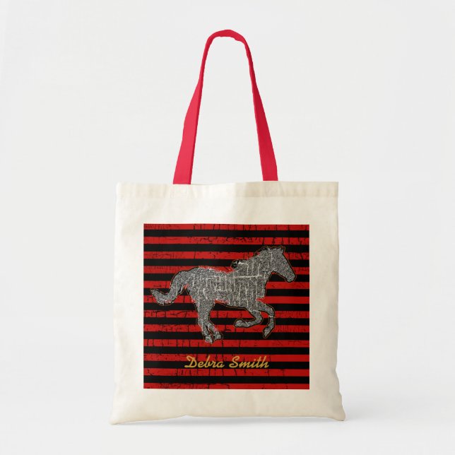 Bolso De Tela caballo y rayas (Frente)
