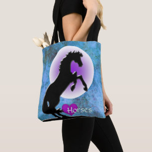 Bolso De Tela Caballos cardíacos V (azul/verde)
