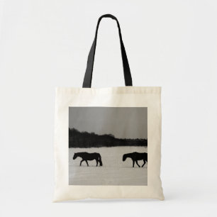 Bolso De Tela Caballos con nieve bti