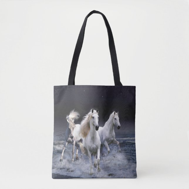 Bolso De Tela Caballos corriendo lanzando almohada (Anverso)