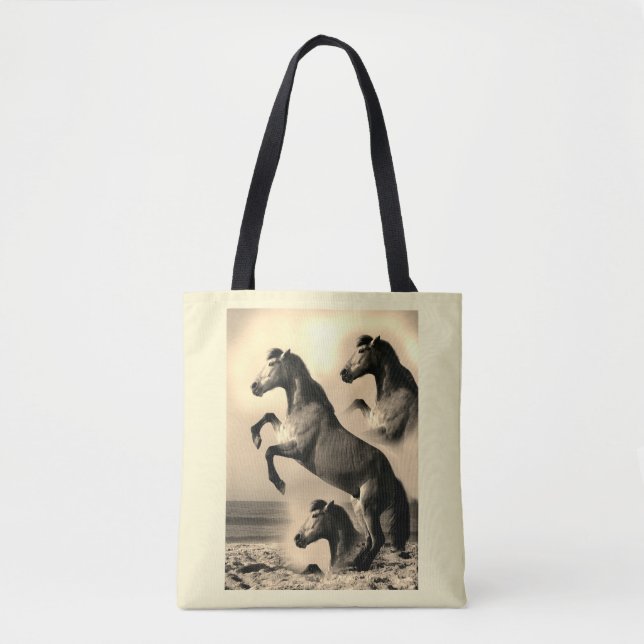 Bolso De Tela Caballos de arte (Anverso)