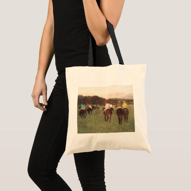 Bolso De Tela Caballos de carreras en Longchamp por Edgar Degas (Anverso (producto))