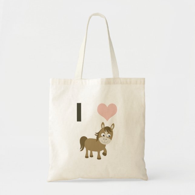 Bolso De Tela Caballos de corazón (Frente)