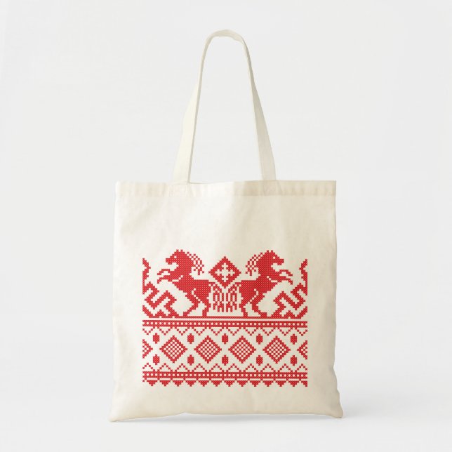 Bolso De Tela Caballos de cría rojos (Frente)