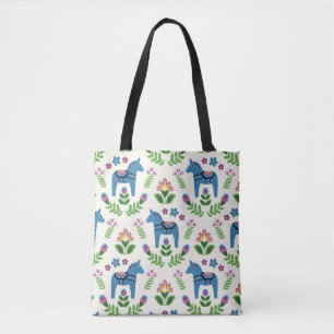 Bolso De Tela Caballos de dala azules suecos