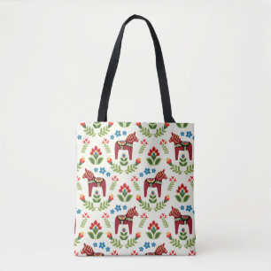 Bolso De Tela Caballos de dala suecos rojos
