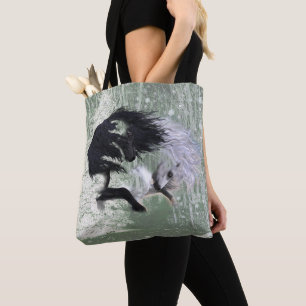 Bolso De Tela Caballos de Invierno de 2023 de dos caras