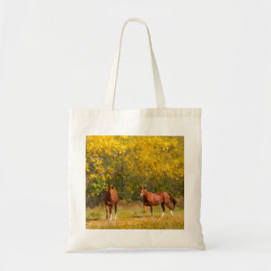 Bolso De Tela Caballos en Otoño