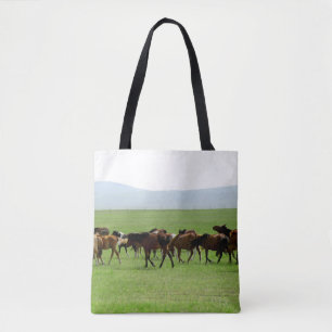 Bolso De Tela Caballos en pastoreo - Fotografía paisajística