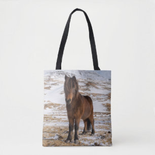 Bolso De Tela Caballos Islandeses en Invierno