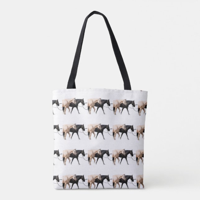 Bolso De Tela Caballos lideran con caballos (Reverso)