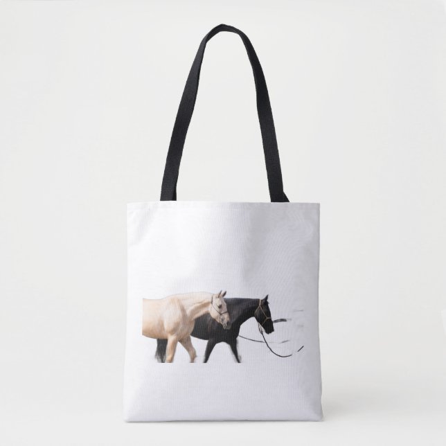 Bolso De Tela Caballos lideran con caballos (Anverso)