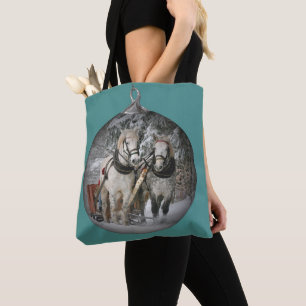 Bolso De Tela Caballos navidades