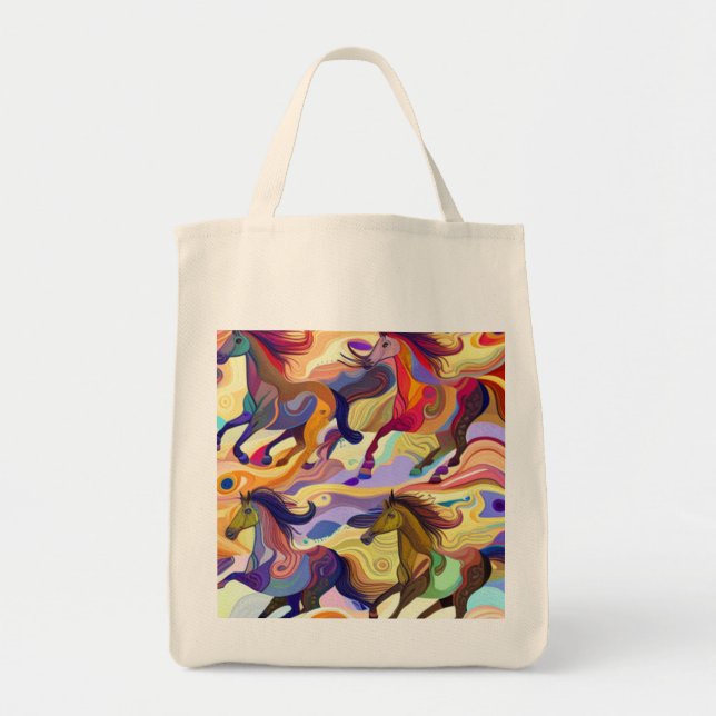 Bolso De Tela Caballos salvajes (Frente)
