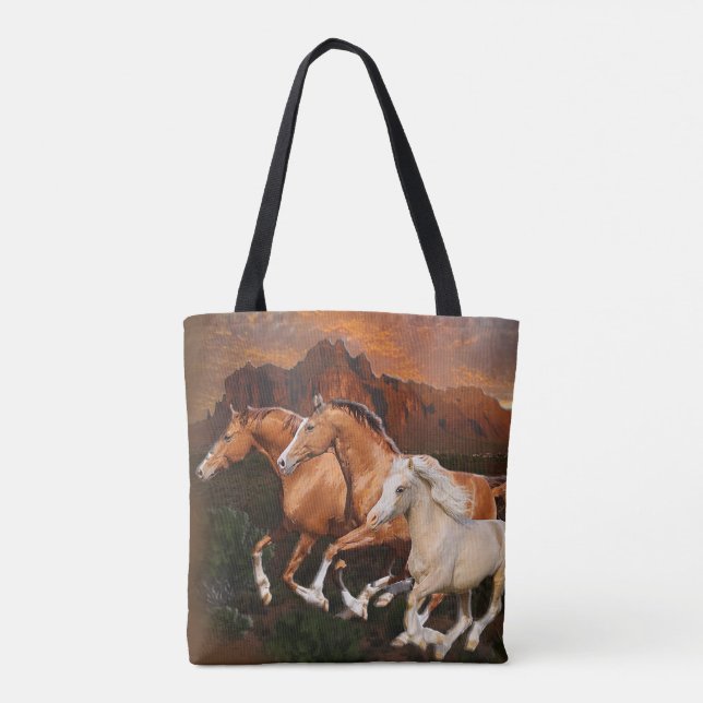 Bolso De Tela Caballos salvajes de Arizona (Reverso)