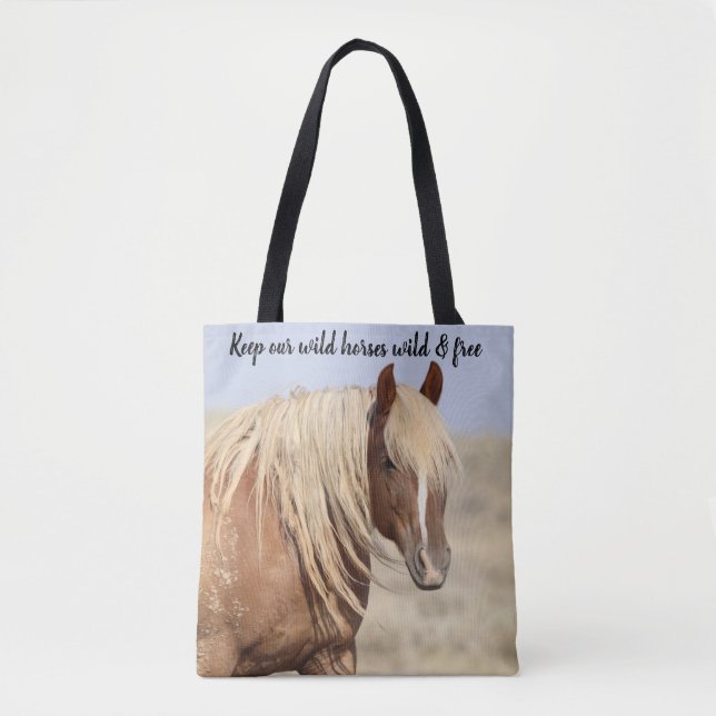 Bolso De Tela Caballos salvajes McCullough Peaks (Anverso)