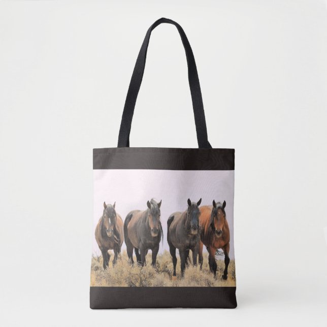 Bolso De Tela Caballos salvajes McCullough Peaks (Anverso)