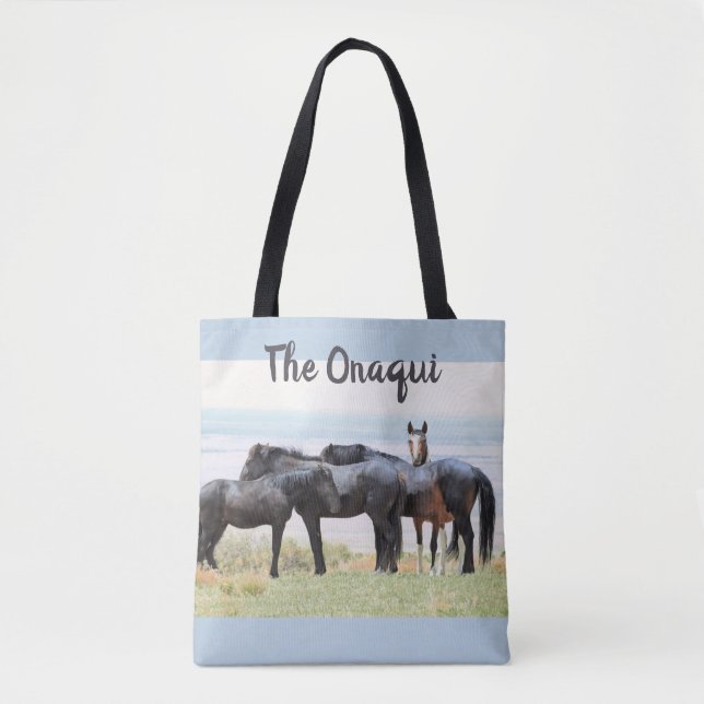 Bolso De Tela Caballos salvajes Onaqui (Anverso)