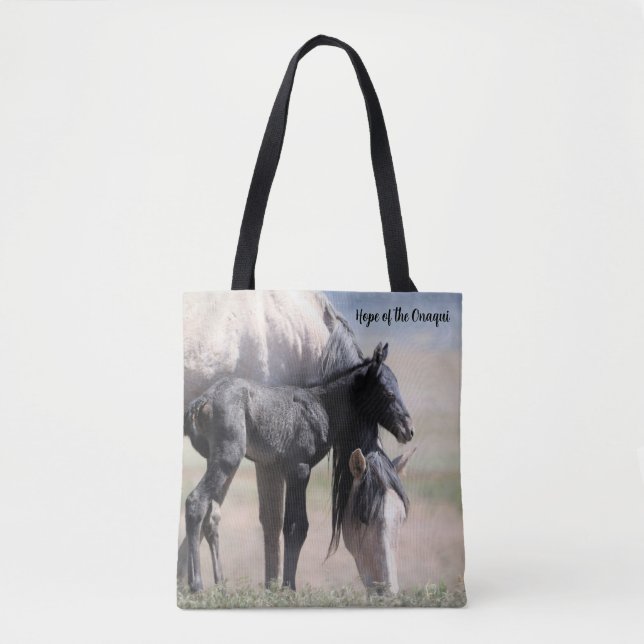 Bolso De Tela Caballos salvajes Onaqui (Anverso)