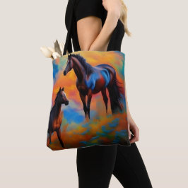 Bolso De Tela Caballos salvajes *personalizar*