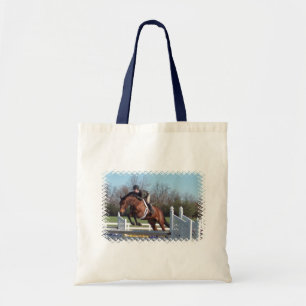 Bolso De Tela Caballos y demostración que saltan la pequeña