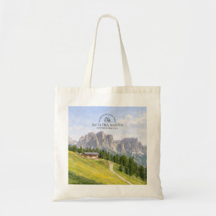 Bolso De Tela Cabaña Alpina en Dolomitas Acuarela Paisaje Natura