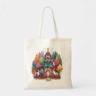 Bolso De Tela "Cabaña encantada: Retiro al arcoiris"