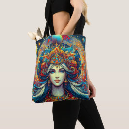 Bolso De Tela Cabello azul turquesa de cabeza de diosa abril -