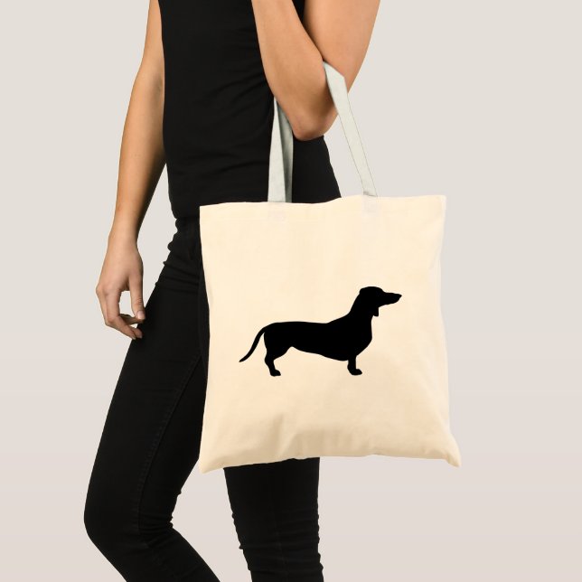 Bolso De Tela Cabello corto de Dachshund - Silhouette 1 (Anverso (producto))