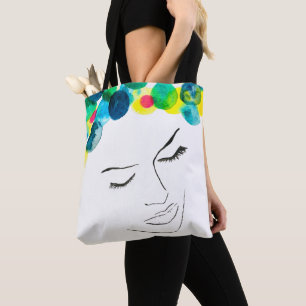 Bolso De Tela Cabello de burbuja psicodélica y divertida