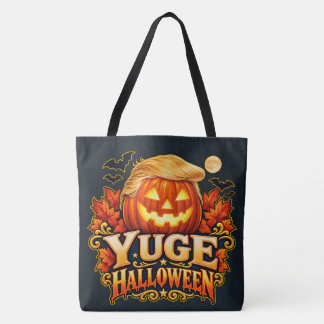 Bolso De Tela Cabello de Halloween YUGE Calabaza Carbón