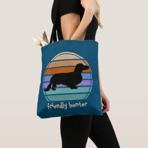 Bolso De Tela Cabello largo de Dachshund - Silhouette 1