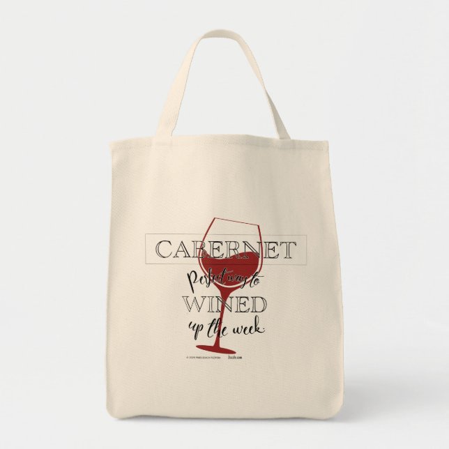 Bolso De Tela Cabernet -- Perfect to WINED up the week.  (Frente)