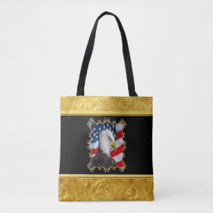 Bolso De Tela Cabeza de águila y diseño de Relieve metalizado de