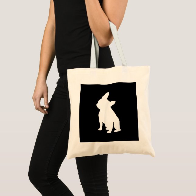 Bolso De Tela Cabeza de Bulldog francesa Tilt Apparel, cabeza fr (Anverso (producto))