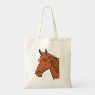 Bolso De Tela Cabeza de caballo Marrón Granja Animal