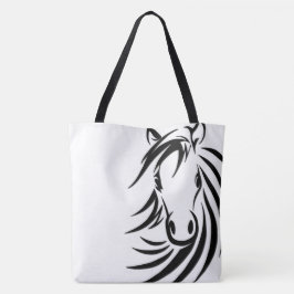 Bolso De Tela Cabeza de caballo negra