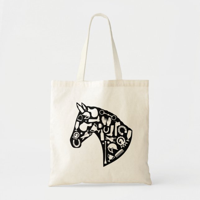 Bolso De Tela Cabeza de caballo Tote Bag (Frente)
