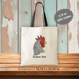 Bolso De Tela Cabeza de Gallo Gris